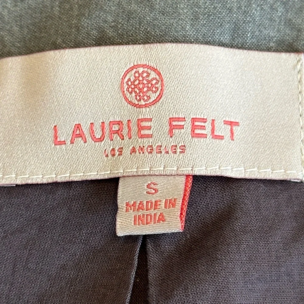 Laurie Felt | Gray Cotton Boho-Chic Embroidered Jacket, Size S